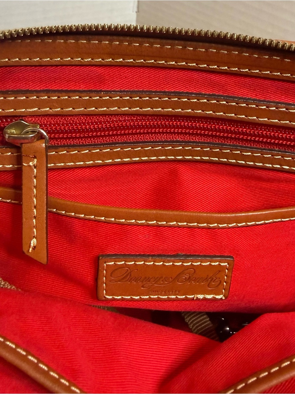 Dooney & Bourke Pebble Grain Leather Dome Satchel Tan Brown Zip Bag - Picture 16 of 16